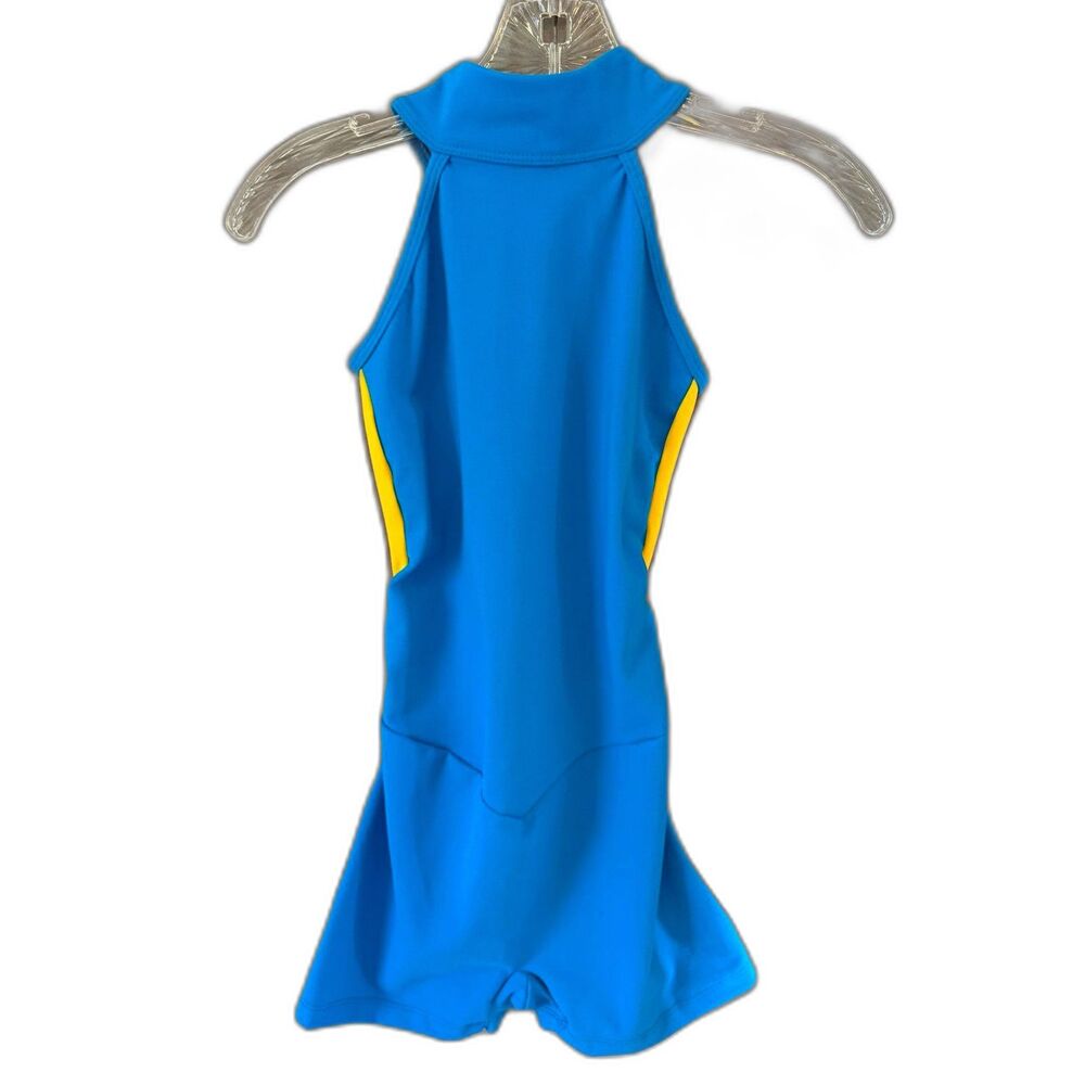 Company 5 Dancewear Unitard Open Back Blue Yellow Adult XS